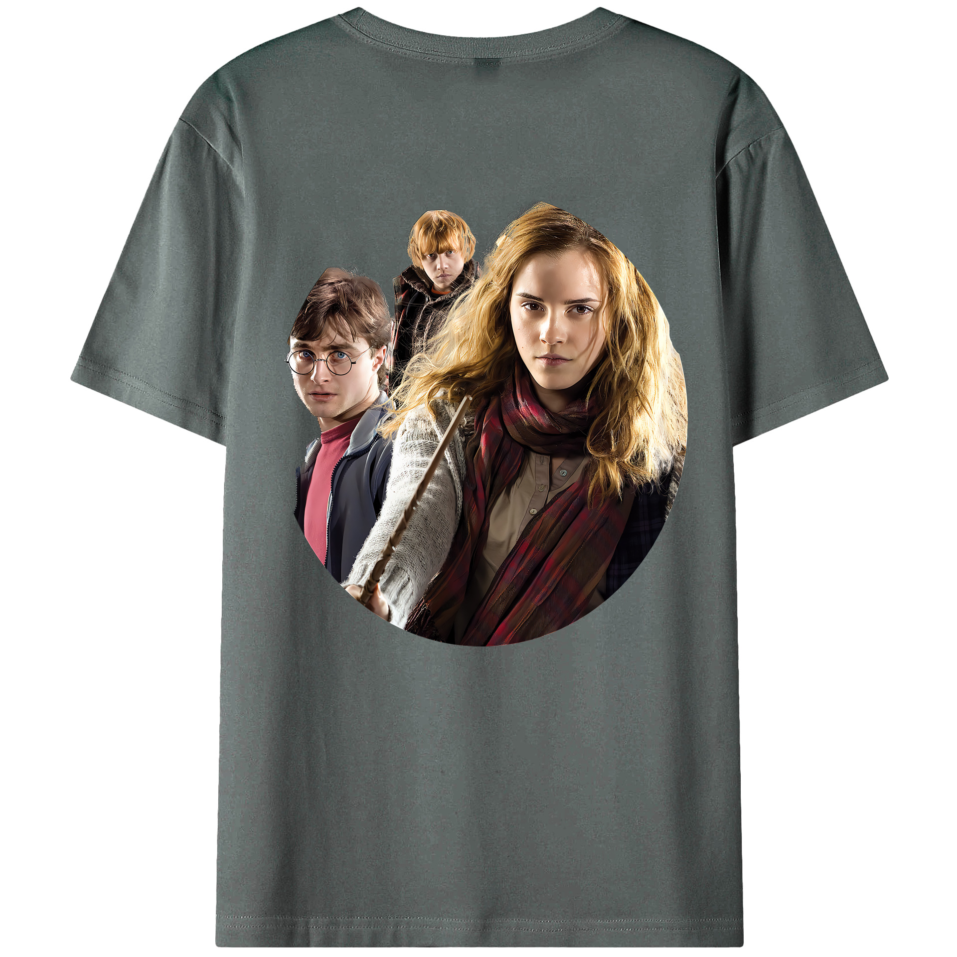 （画像用） Harry Potter ハリー・ポッターシリーズ 綿100％ メンズ半袖Tシャツ（バックプリント） 通気性